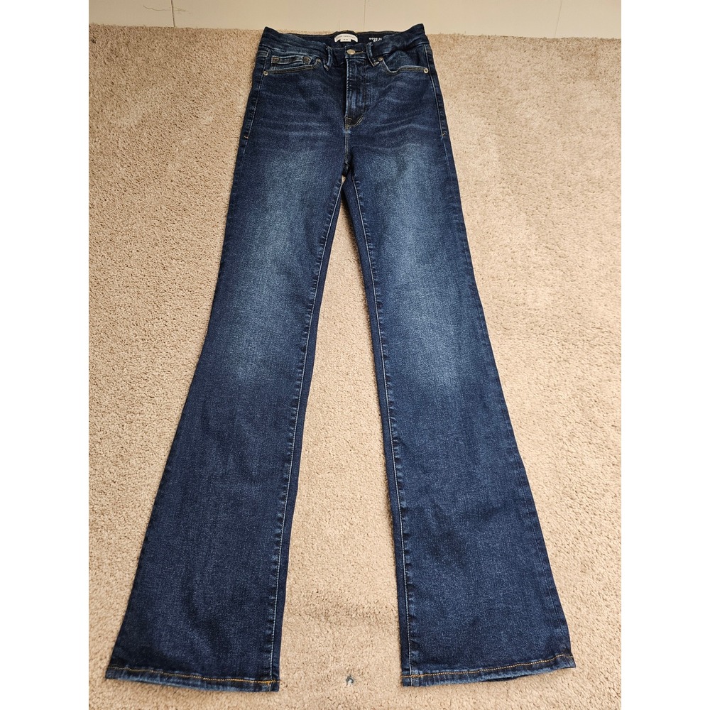 Good American Always Fits Good Classic Bootcut Jeans High Rise Indigo 6-12